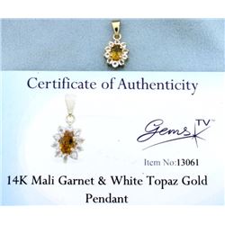 Mali Garnet & White Topaz pendant