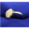 Image 2 : White Sapphire Pave Heart Ring mounted in 14k Yellow Gold over Sterling Silver