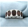 Genuine Garnet Statement Ring in Rhodium over Sterling Silver