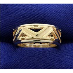 14k Yellow Gold & White Gold 8mm Wide Band