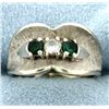 Image 1 : White Sapphire, Tourmaline, & Lab Emerald Ring