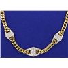 Image 2 : Italian Made 18K 15 1/2 Inch Diamond Link Necklace