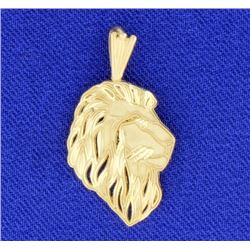 14K Lion Head Pendant