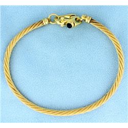 Gold Rope Bracelet with Sapphire