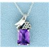 Image 1 : Amethyst and White Topaz Necklace