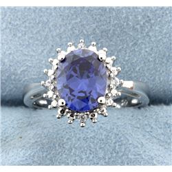 Sterling silver Ring with Lab Tanzanite