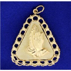 Praying Hands in 14k Medal