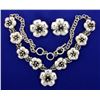 Image 1 : Sterling Necklace Flower Design with Matching Earrings