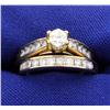 Certified 1.33ct TW Diamond Wedding Ring Set - Band and Engagement Ring