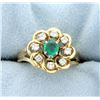 Image 1 : Natural Emerald and .4 ct TW Diamond Ring