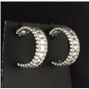 Image 1 : 14K White Gold Hoop Earrings