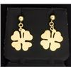 Image 1 : 14K Four Leaf Clover Dangle Earrings