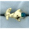 Image 2 : Opal Dolphin Ring in 14K