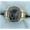 Image 1 : Carved Hematite Gladiator Signet Ring