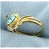 Image 2 : Blue Topaz & Diamond Ring