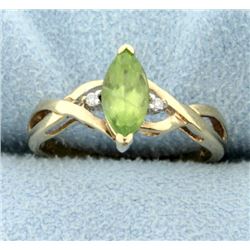 Peridot & Diamond Ring