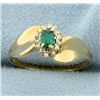 Image 1 : Tsavorite Garnet & Diamond Ring