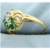 Image 2 : Natural Emerald and Diamond Ring