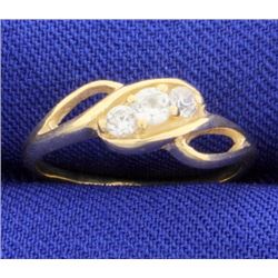 Gold Ring with CZs