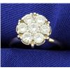 Image 1 : 1 ct TW Antique Diamond Flower Ring