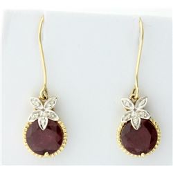 Spinel & Diamond Dangle Earrings