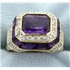 Image 1 : Amethyst & Diamond Ring