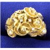 Image 1 : Antique Diamond & Gold Flower Ring