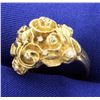 Image 2 : Antique Diamond & Gold Flower Ring