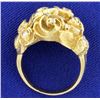 Image 3 : Antique Diamond & Gold Flower Ring