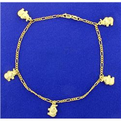 9 3/4 Inch Elephant Anklet