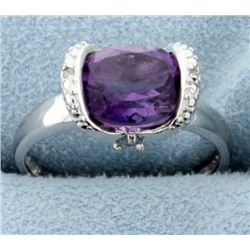 Modern Tension Set Amethyst Ring