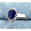 Image 2 : Sterling silver ring with Lab Sapphire