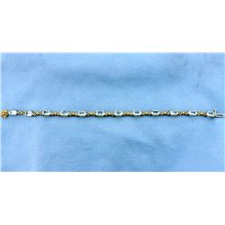 Blue Topaz & Diamond 10k Bracelet