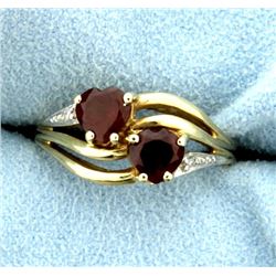 Garnet Heart Ring