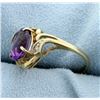 Image 2 : 3 ct Amethyst & Diamond Ring