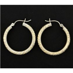 White Gold Hoop Earrings