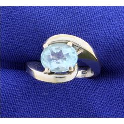 18k 3ct Sky Blue Topaz Ring