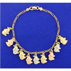 7 1/4 Inch Elephant Bracelet