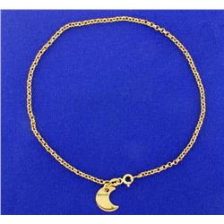 10 Inch Anklet with Moon Charm
