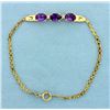 Image 1 : 7 1/4 Inch Amethyst Bracelet