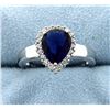 Image 1 : Sterling silver ring with Lab Sapphire