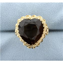 Smokey Topaz Heart Ring