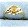 Image 1 : Citrine & Diamond Ring