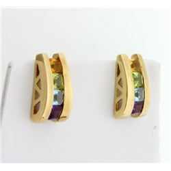 Multi-Color Gemstone Earrings