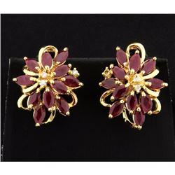 5.5ct TW Ruby and Diamond Earrings