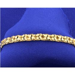 14K Yellow Gold Nugget Bracelet