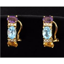 Diamond and Colored Stone Earrings