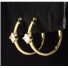 Image 1 : 14K Hoop Earrings with CZ's