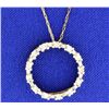 Image 1 : Diamond 1/2ct TW Circle Pendant with Chain