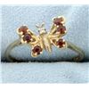 Image 1 : Diamond and Garnet Butterfly Ring